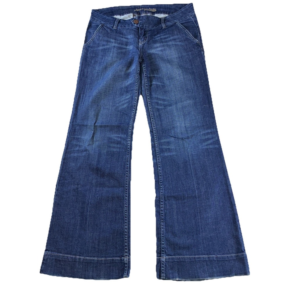 American Eagle VTG Wide Leg Flare Jeans Women's Size 10 Reg Blue